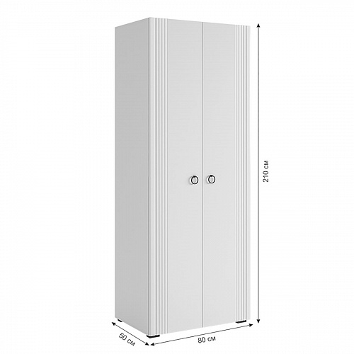 Шкаф двухдверный Ева 104.01 белое дерево/белый матовый