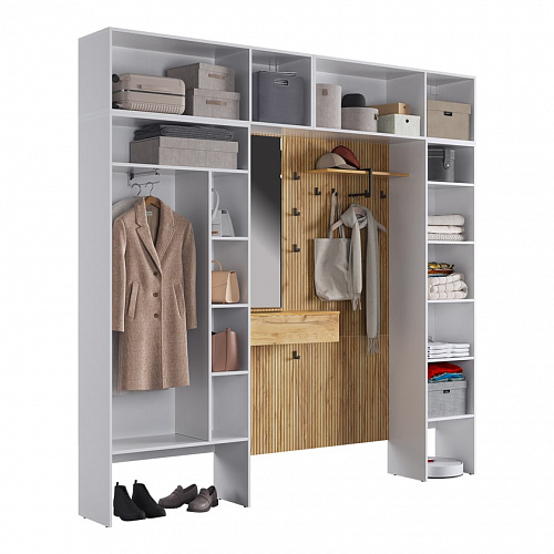 Прихожая К11 дуб крафт золотой/белое дерево