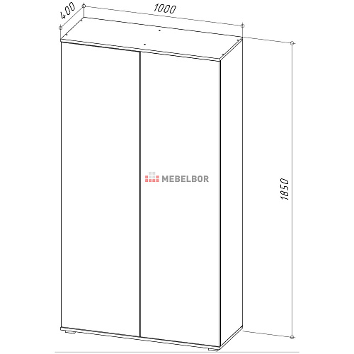 Шкаф 2-х дверный НК STARK Серый графит