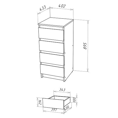 Комод НК STERN Т-2 Белый