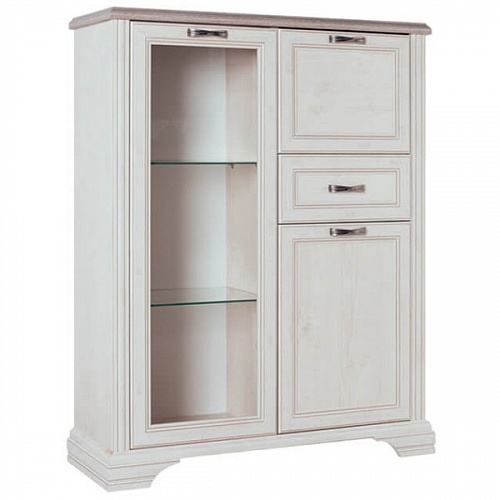 Шкаф с витриной 1V2D1S MONAKO Сосна винтаж/дуб анкона