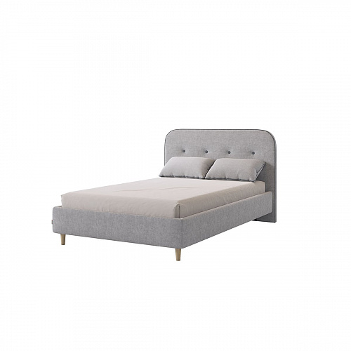 Кровать односпальная Лео 120х200 галька/графит (велюр)