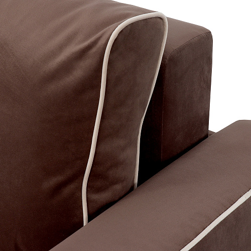 Угловой диван Некст Мора темно-коричневый/бежевый