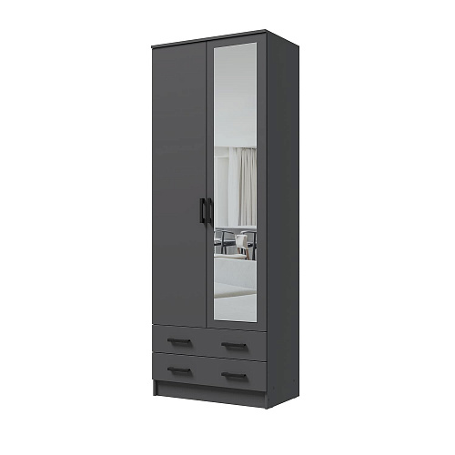 Шкаф Дуэт платяной с зеркалом Графит