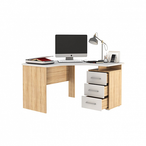 Стол компьютерный Лайт-2 1200 угловой дуб сонома/белый
