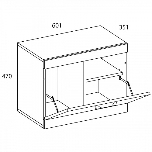 Тумба для обуви 1D OSKAR  дуб Санремо