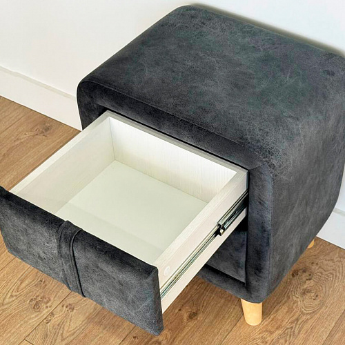 Тумба прикроватная Софи 3 грей алькантара (велюр)