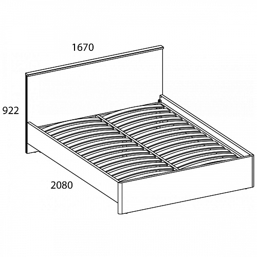 Кровать JAGGER 160 Дуб монастырский/Черный