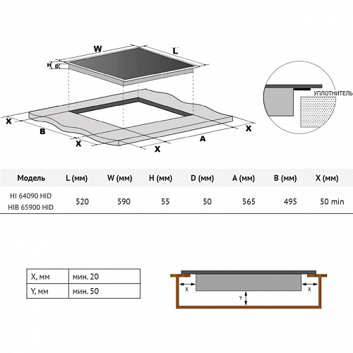 Встраиваемая варочная панель KORTING HI 64090 HID