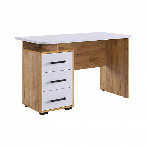 Стол компьютерный Лайт-2 дуб крафт золотой/белый