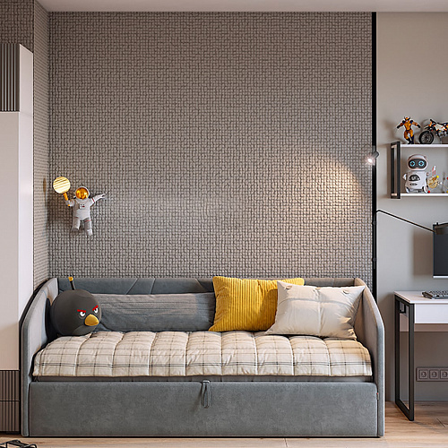 Антресоль двухдверная Зефир 118.01 белое дерево/серый (эмаль)