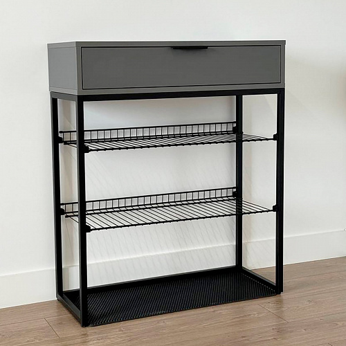 Обувница Краш черный муар/графит