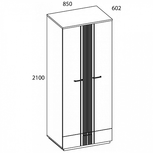 Шкаф MATEO 2DG1S Белый/Дуб наварра