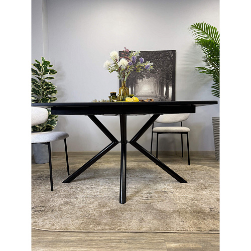 Стол обеденный Kenner DM1400 черный/керамика мрамор черный