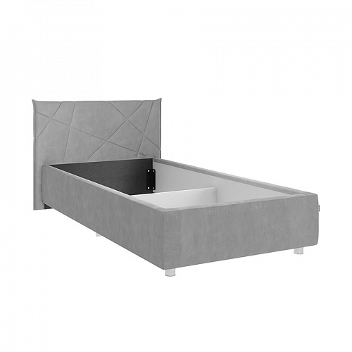 Кровать односпальная Бест 90х200 графит (велюр)