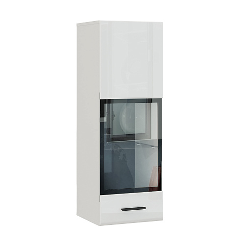 Шкаф-витрина навесной ТИП-2 GLOSS Белый/Белый глянец