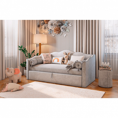 Кровать-софа Лея К1 90х200 крем (велюр)/латте (велюр)