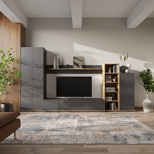 Шкаф НК AMAZON Графит/Дуб Вотан