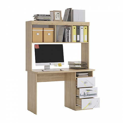 Стол компьютерный Форсаж дуб сонома/белый