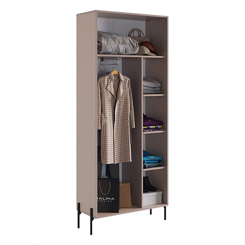 Шкаф двухдверный Доминика  кашемир/дуб крафт золотой