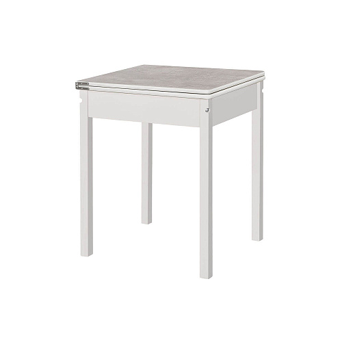 Стол обеденный с выдвижным подстольем Снег/Бетао матовый