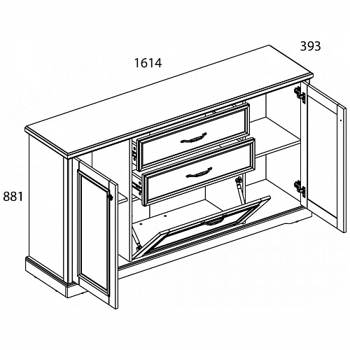 Комод TOSCANA NEW 3D2S-1 Персидский жемчуг/Каньон