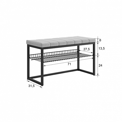 Обувница Классная 2 золото/оникс (велюр)
