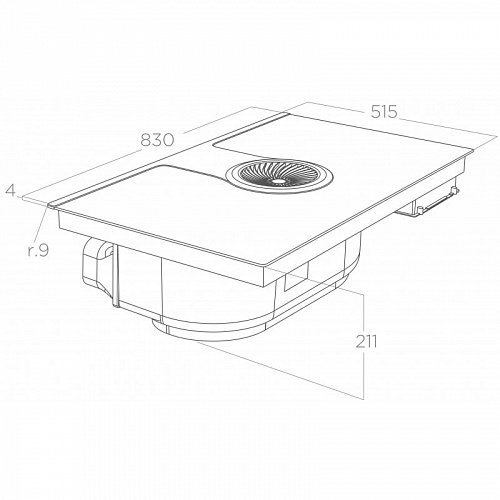Варочная панель с вытяжкой ELICA NIKOLATESLA HP EVO BL/A/83-PRF0196322