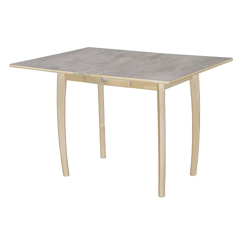 Стол обеденный раскладной нога бочонок Бесцветный/Бетао матовый