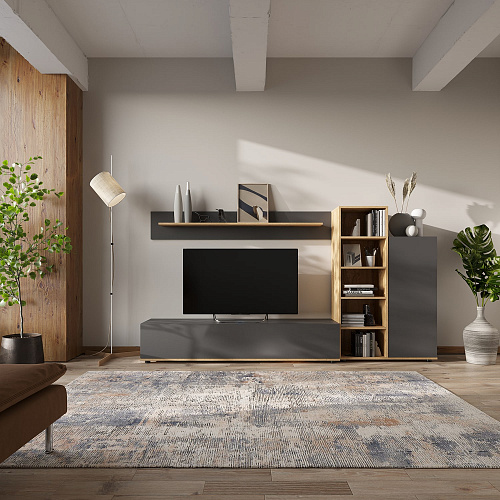 Гостиная НК AMAZON Графит/Дуб Вотан