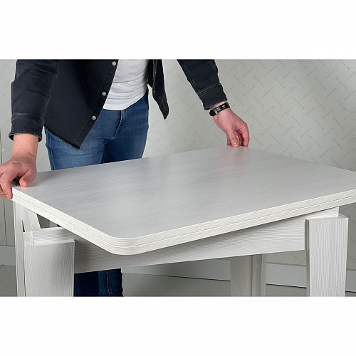 Стол обеденный раскладной Фантазия белый рамух