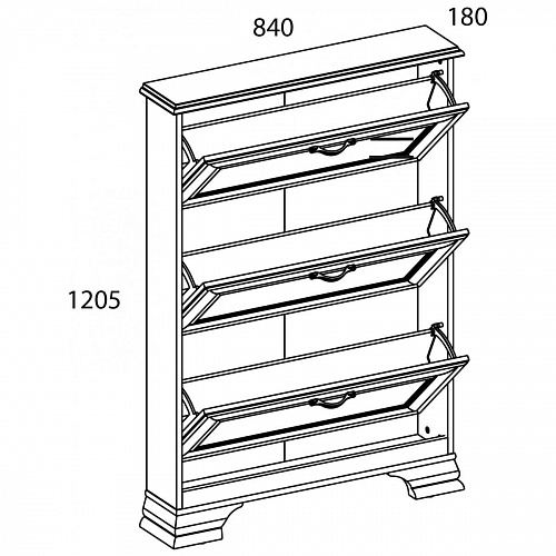 Тумба для обуви 3D TIFFANY Вудлайн кремовый