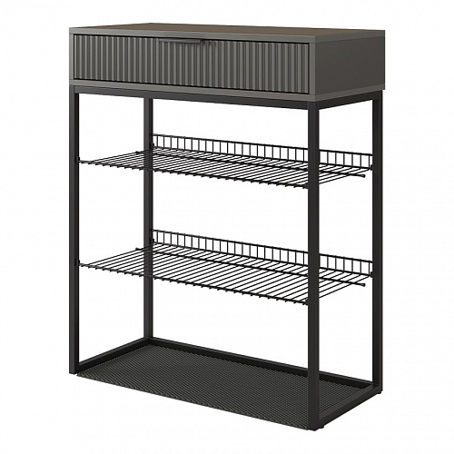 Обувница Вельвет графит/черный муар