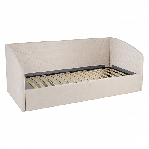 Кровать с подъемным механизмом Квест (Софа) 90х200 крем (велюр)