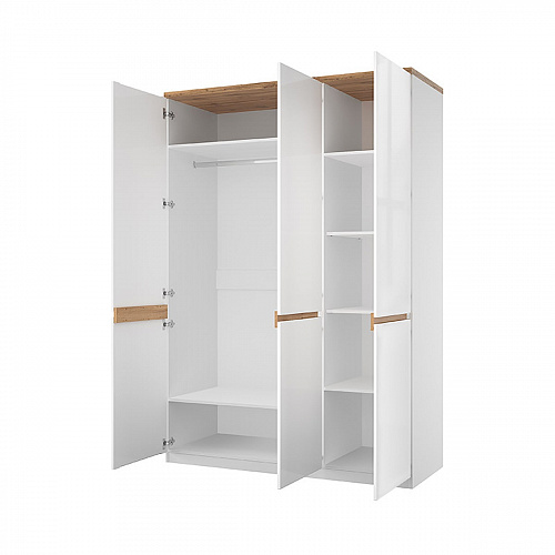 Шкаф TAURUS 3DG H Белый/Дуб вотан