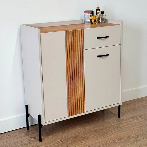 Комод Доминика с ящиком кашемир/дуб крафт золотой