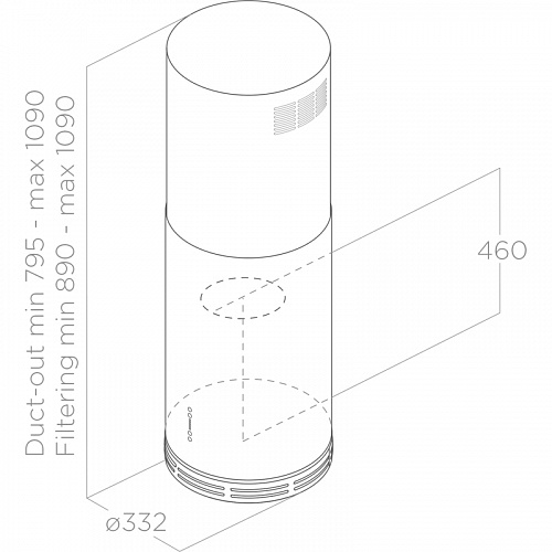 Островная вытяжка ELICA ZENITH II IX/A/33-PRF0183060