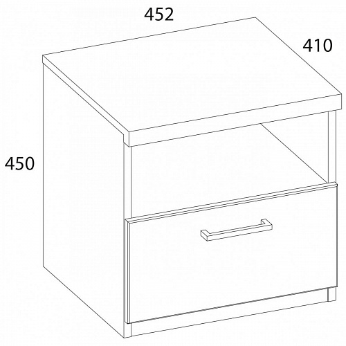 Тумба прикроватная DOORSET 1SN Дуб наварра