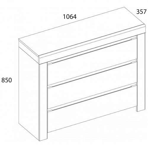 Комод TAURUS 3S Белый/Дуб вотан