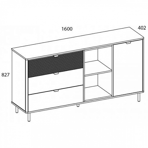 Комод SIMPLE 1D3S2N Белый/Монте/Джелато