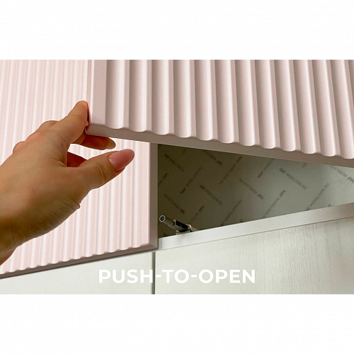 Антресоль двухдверная Зефир 118.01 белое дерево/пудра розовая (эмаль)