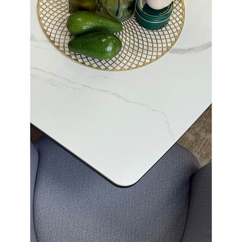 Стол обеденный Kenner BR1200 черный/керамика GLORIA WHITE