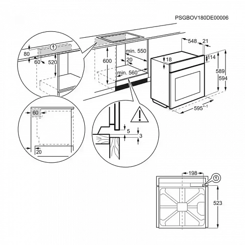 Встраиваемые электрические духовки ELECTROLUX KOCBP39WX