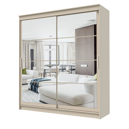Шкаф-купе ГРАНД 1 2,0 Сатин/Зеркало/Зеркало