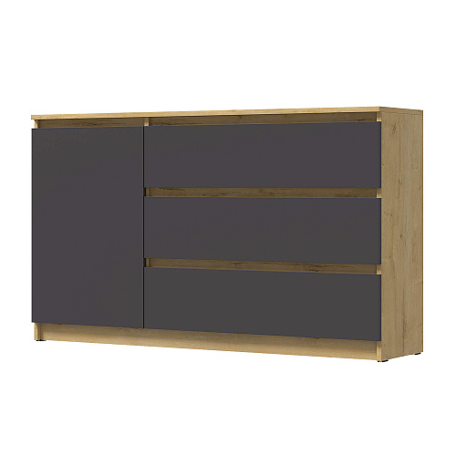 Комод ВЕГА 1Д-3Я Дуб Вотан/Графит