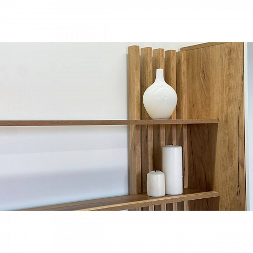 Стенка Бери дуб крафт золотой/белое дерево