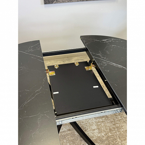 Стол обеденный Kenner R900 черный/керамика мрамор черный