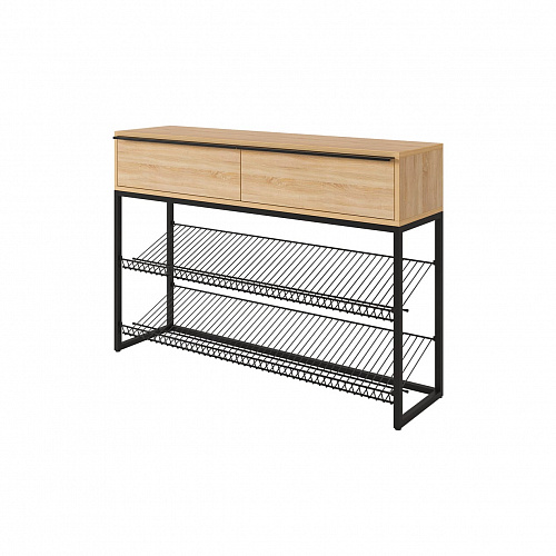 Обувница Крафт 2 черный муар/дуб сонома