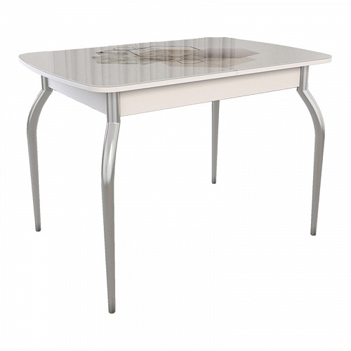 Стол обеденный раздвижной белый/Геометрия