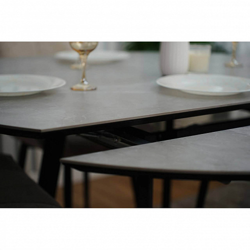 Стол обеденный керамический Раунд Серый